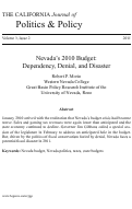 Cover page: Nevada 2010: Dependency, Denial and Disaster
